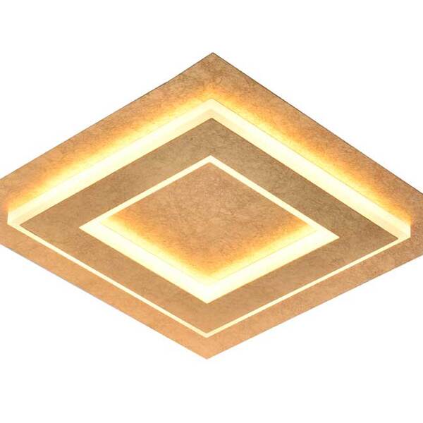 Plafon De Embutir Dourado 35cm Led 32w 3000k Bivolt