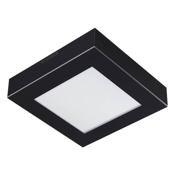 Plafon de Sobrepor Led Quadrado Valencia de 16W - 26X26 cm  Preto - 6500K - Bivolt - Luz Branca