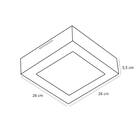 Plafon de Sobrepor Led Quadrado Valencia de 16W - 26X26 cm  Preto - 6500K - Bivolt - Luz Branca