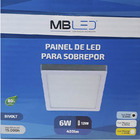 Plafon De Led Sobrepor 6w 6500k Quadrado