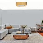 Plafon De Madeira 24cm Com Led 18w Bivolt Cor: Freijó