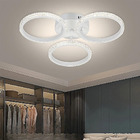 Plafon De Sobrepor Aros Cristais Branco 47cm Led 20w 3 Em 1 B