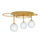 Plafon De Sobrepor Bella Lindo Dourado E Branco 60x32cm G9 75