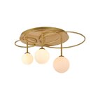 Plafon De Sobrepor Bella Lindo Dourado E Branco 60x32cm G9 75