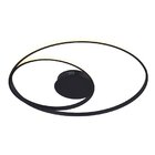 Plafon De Sobrepor Bella Orbita Preto 69x38cm 2cm 60w 3000k 3