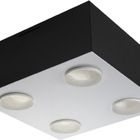 Plafon De Sobrepor Granada P/04 26x26 E27 - Preto/branco