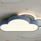 Plafon De Sobrepor Infantil Nuvem Azul 60cm Led 18w 3 Em 1 Bi