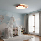 Plafon De Sobrepor Infantil Nuvem Rosa 60cm Led 18w 3 Em 1 Bi