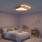 Plafon De Sobrepor Infantil Nuvem Rosa 60cm Led 18w 3 Em 1 Bi