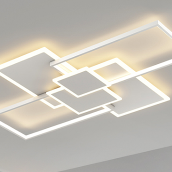 Plafon De Sobrepor Moderno Quadrados Branco Led 162w 3200k Bi