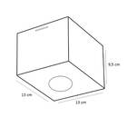 Plafon de Sobrepor Quadrado Granada com Difusor Preto para  01 Lâmpadas Par 20 ou Bulbo Led E-27  A60 9W - 13X13 cm