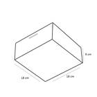 Plafon de Sobrepor Quadrado Valencia Preto para 01 Lâmpadas Bulbo Led  E-27 -  18X18 cm