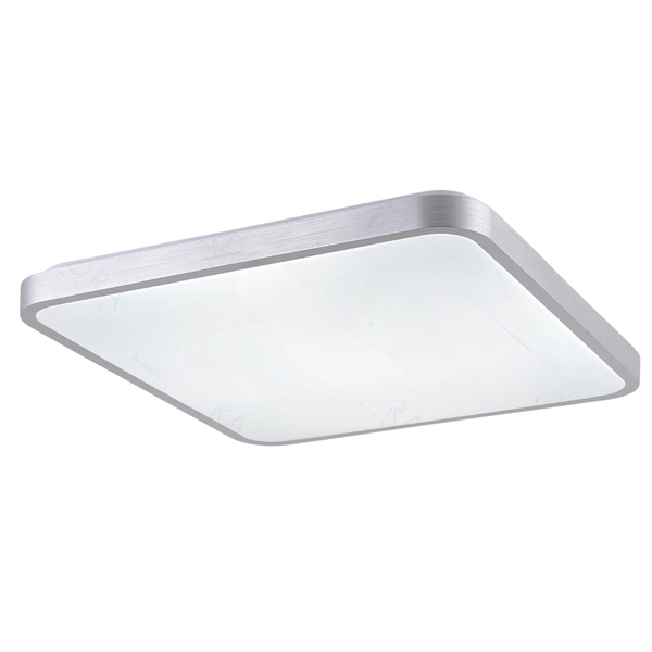 Plafon De Sobrepor Quadrado Acrilico Prata 50cm Led 120w 3 Em