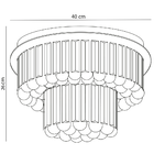 Plafon De Sobrepor Quarto Sala Cristal Legítimo Cake Redondo