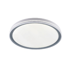 Plafon De Sobrepor Redondo Acrilico Branco E Cinza 40cm Led 6