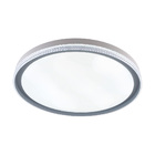 Plafon De Sobrepor Redondo Acrilico Cinza 40cm Led 60w 3 Em 1