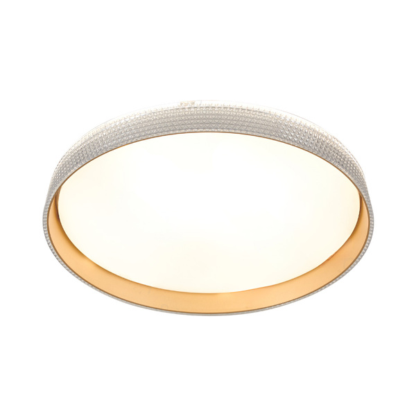 Plafon De Sobrepor Redondo Acrilico Dourado 40cm Led 60w 3 Em