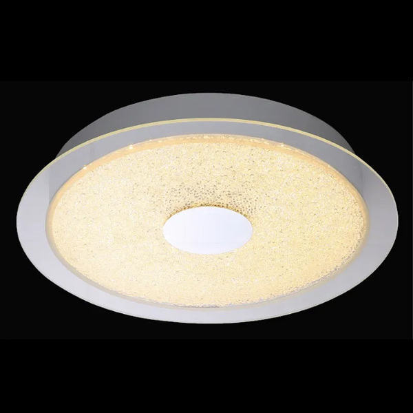 Plafon De Sobrepor Redondo Vidro Transparente 40cm Led 18w 30