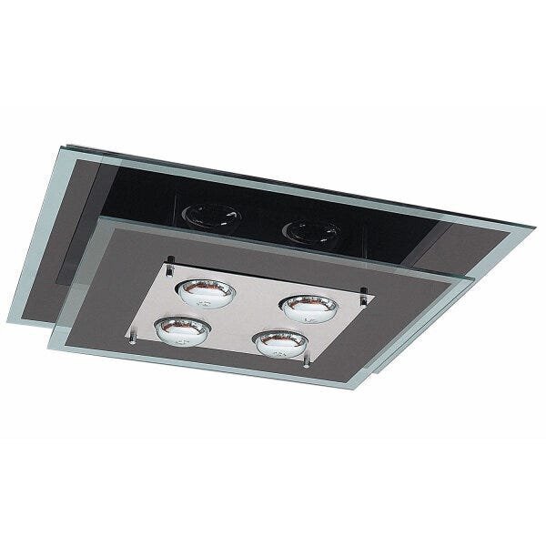 Plafon De Vidro Quadrado 50cm 131 Pantoja & Carmona Preto