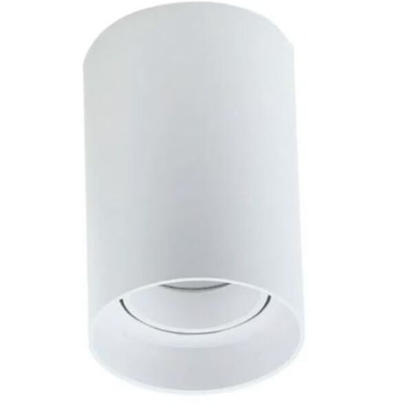 Plafon Dicróica Simples Cilíndrico Branco 12,5x8cm