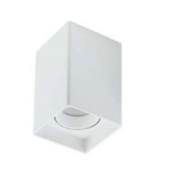 Plafon Dicróica Simples Quadrado Branco 8x8x12,5cm