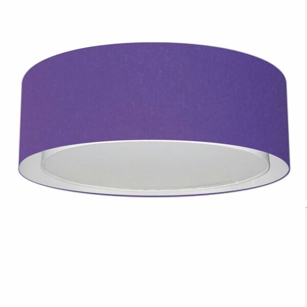 Plafon Duplo Cilíndrico Md-3037 Cúpula Em Tecido 60x25cm Roxo