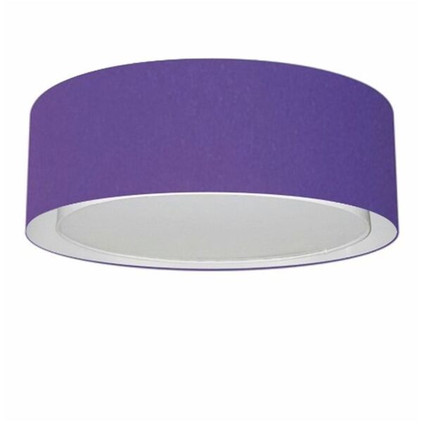 Plafon Duplo Cilíndrico Md-3038 Cúpula Em Tecido 80x30cm Roxo