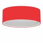 Plafon Duplo Cilíndrico Md-3038 Cúpula Em Tecido 80x30cm Verm