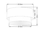 Plafon Duplo Cilíndrico Vivare Md-3017 Cúpula Tecido 50x40cm