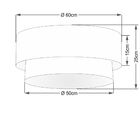 Plafon Duplo Cilíndrico Vivare Md-3024 Cúpula Em Tecido 60x50
