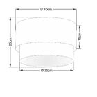 Plafon Duplo Cilíndrico Vivare Md-3045 Cúpula Em Tecido 40x35