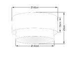 Plafon Duplo Cilíndrico Vivare Md-3062 Cúpula Tecido 45x40cm