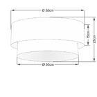 Plafon Duplo Cilíndrico Vivare Md-3063 Cúpula Tecido 55x50cm