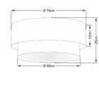Plafon Duplo Cilíndrico Vivare Md-3064 Cúpula Em Tecido 70x60