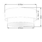 Plafon Duplo Cilíndrico Vivare Md-3064 Cúpula Em Tecido 70x60