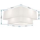 Plafon Duplo Quadrado Md-3018 Cúpula Em Tecido 25/70x50cm Ama