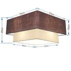 Plafon Duplo Quadrado Md-3018 Cúpula Em Tecido 25/70x50cm Caf