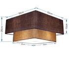 Plafon Duplo Quadrado Md-3022 Cúpula Em Tecido 25/50x35cm Caf