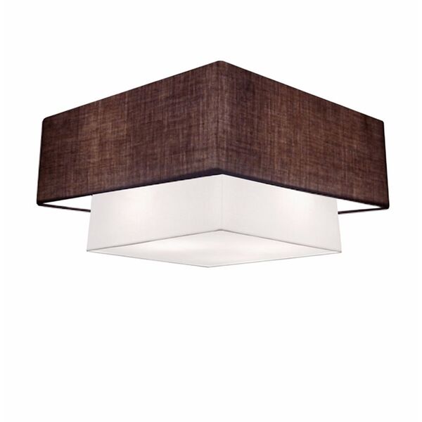Plafon Duplo Quadrado Md-3022 Cúpula Em Tecido 25/50x35cm Caf