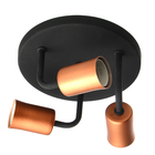 Plafon E27 Metal 1603 3L Preto Cobre Pantoja