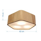 Plafon Em Madeira Pentágono Md-3073 42x42cm Lâmina Natural -