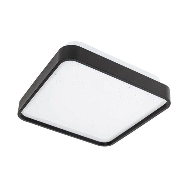 Plafon Em Metal E Acrílico Black 28x28cm Led 12w 6500k St1940