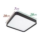 Plafon Em Metal E Acrílico Black 28x28cm Led 12w 6500k St1940