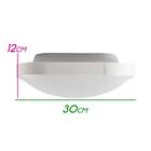 Plafon Enzo Branco Quadrado 30cm Starlux Zr075 + 2 Led E27 30