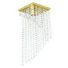 Plafon Gabi Long De Cristal Acrilico Quadrado Dourado Magnifi