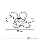 Plafon Girassol 28w Led 3000k Bivolt Preto Preto