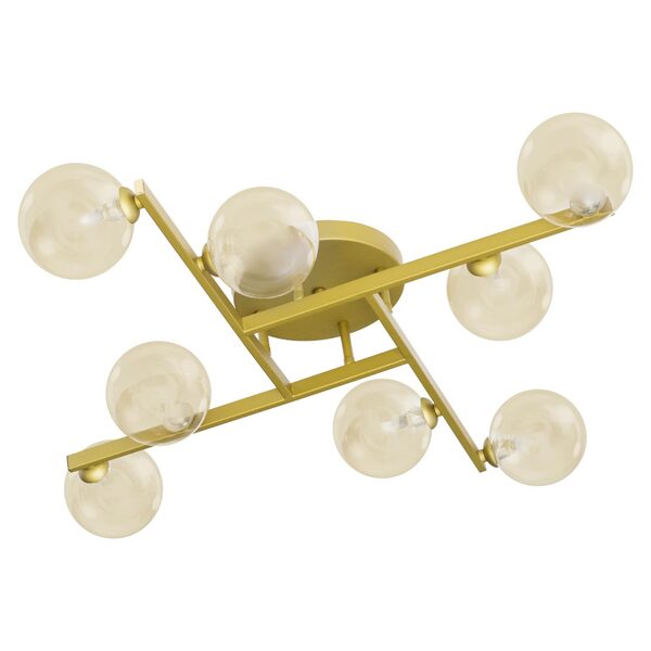 Plafon Grape Ouro E Ambar Zr116 8 Globos Vidro + 8x G9 Bf Sta