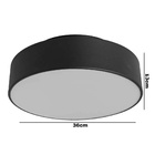 Plafon Ibiza Preto 3 Lampadas Tualux