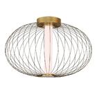 Plafon Lanterna 40x25 Led 12w 3000k Dourado E Branco Fosco Be