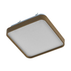 Plafon Led 12w Branco Quente Metal Acrílico Amadeirado 28cm S